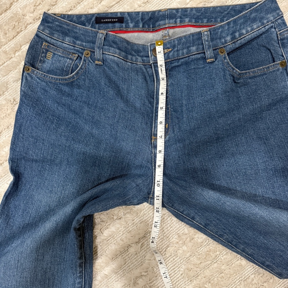 Boot cut jeans denim medium wash size 12 , lands end - Picture 8 of 10